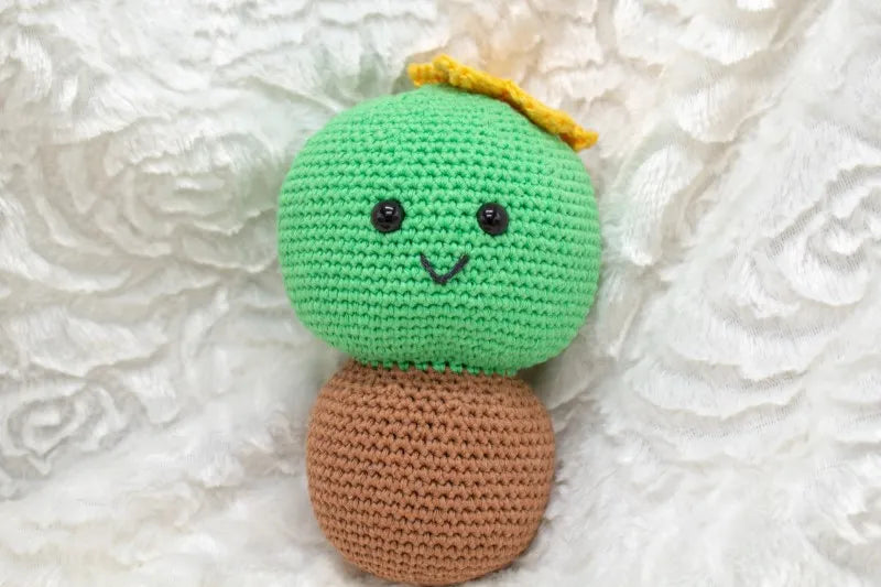 Gehaakt Haakpatroon cactus Carla ontworpen door Cora's Knit Knacks, cactus zonder pot