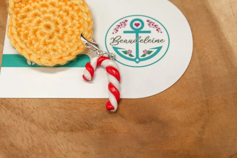 Handgemaakte Steekmarkeerder Candy Cane, handgemaakt door Beaudeleine