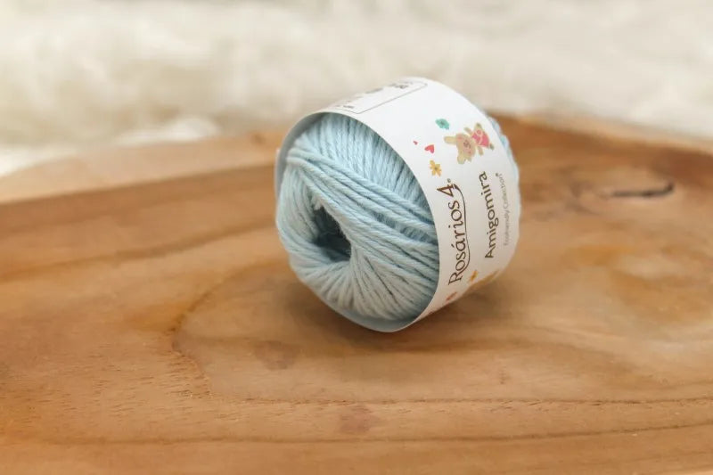 Duurzaam garen: Rosários 4 Amigomira in kleur 84 Pastel blauw