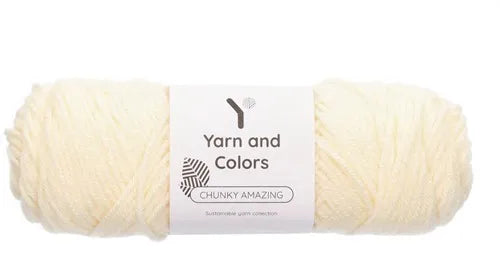 Duurzaam garen: Yarn and Colors Chunky Amazing in kleur 002 Creme wit