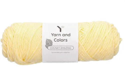 Duurzaam garen: Yarn and Colors Chunky Amazing in kleur 010 Vanille geel