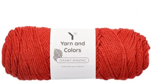 Duurzaam garen: Yarn and Colors Chunky Amazing in kleur 030 Wijn rood