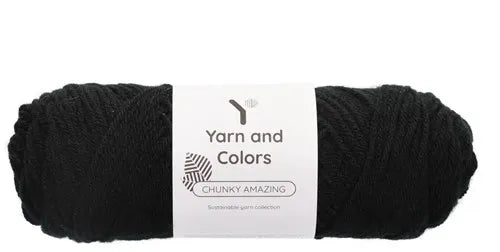 Duurzaam garen: Yarn and Colors Chunky Amazing in kleur 100 Zwart