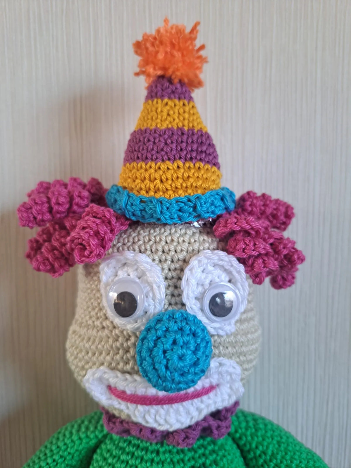 Gehaakt Haakpatroon clown Charlie ontworpen door Stephs Ste(e)kje