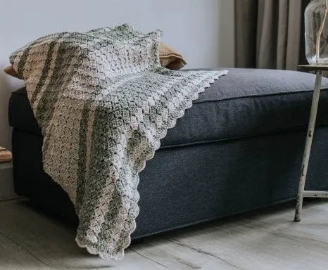 Gehaakt Haakpatroon Cosy Stripes deken ontworpen door Creastudio Juf Wolle