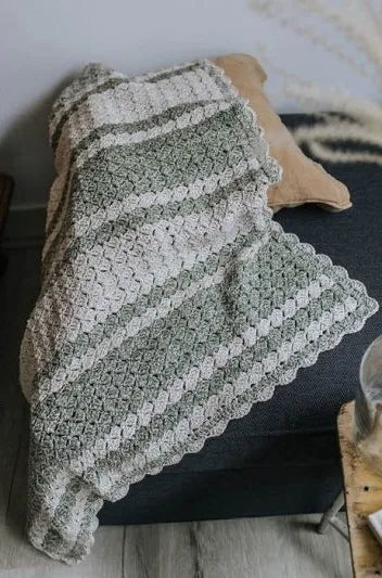 Gehaakt Haakpatroon Cosy Stripes deken ontworpen door Creastudio Juf Wolle