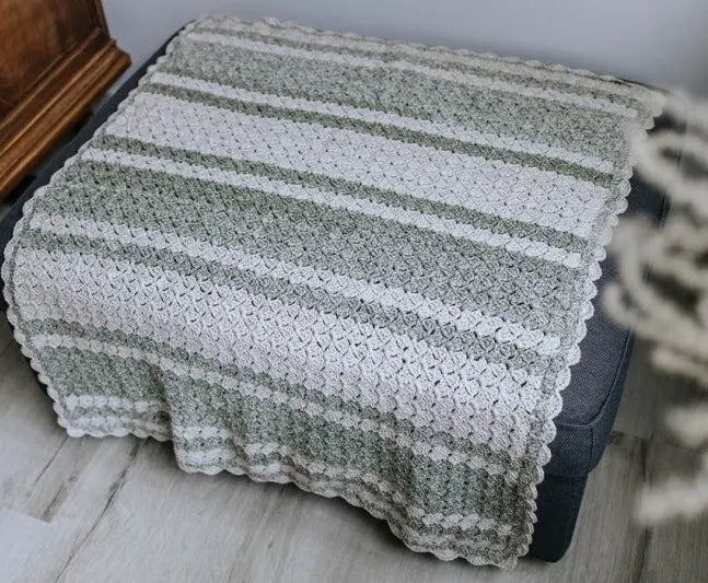 Gehaakt Haakpatroon Cosy Stripes deken ontworpen door Creastudio Juf Wolle