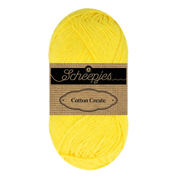 Duurzaam garen: Scheepjes Cotton Create in kleur 551 Kanarie geel