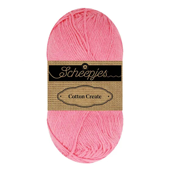 Duurzaam garen: Scheepjes Cotton Create in kleur 719 Kauwgom roze