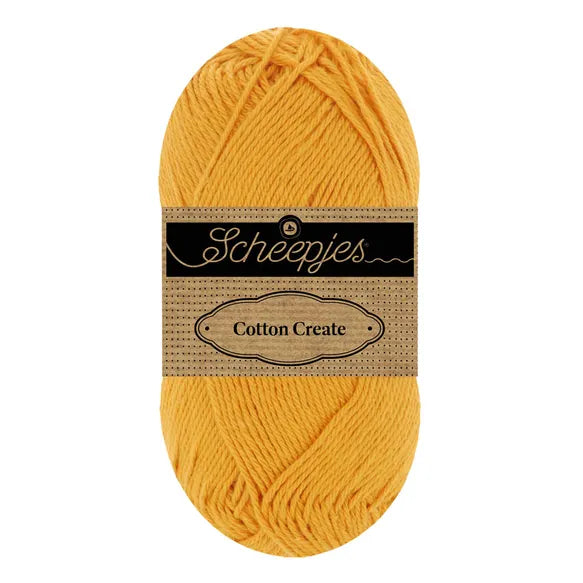 Duurzaam garen: Scheepjes Cotton Create in kleur 722 Warm geel