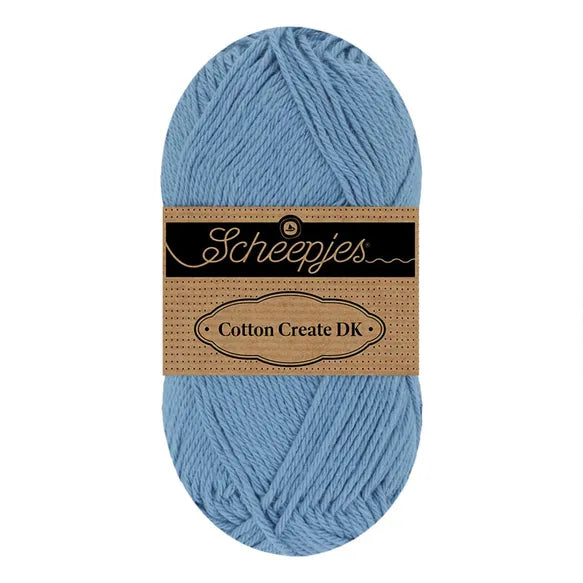 Duurzaam garen: Scheepjes Cotton Create DK in kleur 506 Korenbloem blauw