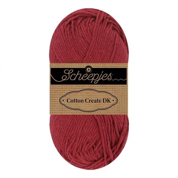 Duurzaam garen: Scheepjes Cotton Create DK in kleur 717 Bordeaux rood