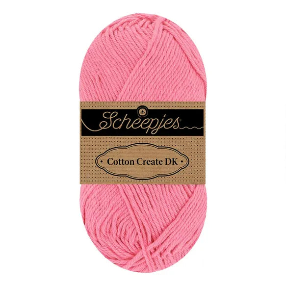 Duurzaam garen: Scheepjes Cotton Create DK in kleur 719 Kauwgom roze