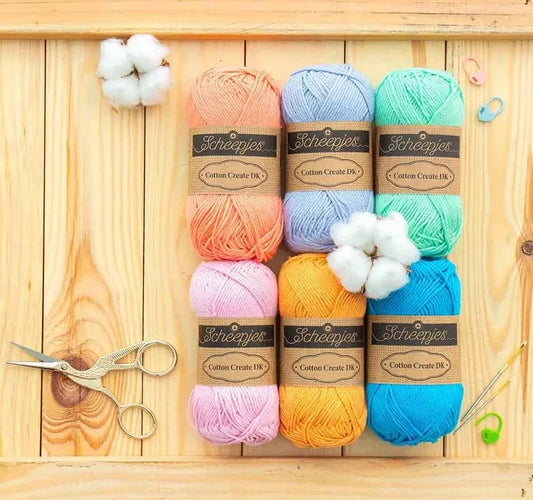 Duurzaam garen: Scheepjes Cotton Create DK in 6 verschillende kleuren