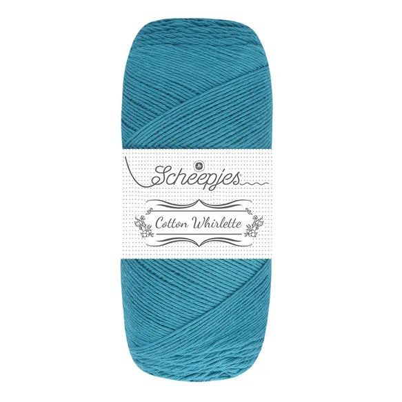 Duurzaam garen: Scheepjes Cotton Whirlette in kleur 808 Petrol blauw