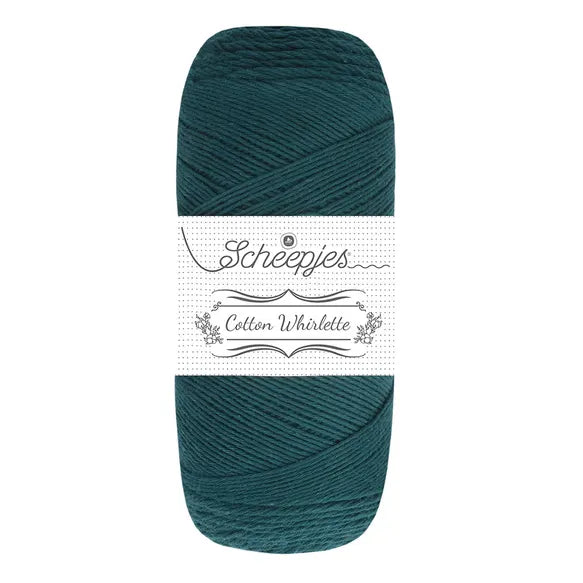 Duurzaam garen: Scheepjes Cotton Whirlette in kleur 813 Dennen groen