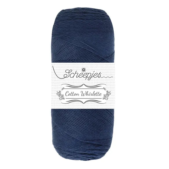 Duurzaam garen: Scheepjes Cotton Whirlette in kleur 819 Donker blauw