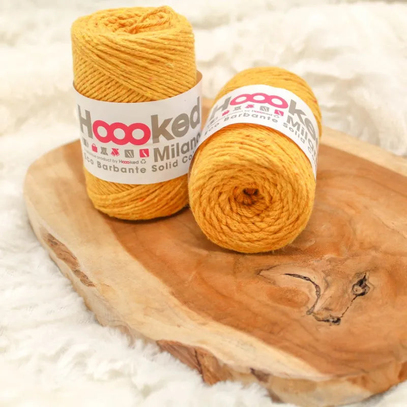 Duurzaam garen: Hoooked Eco Barbante Milano 100 gram in kleur Geel - Curry