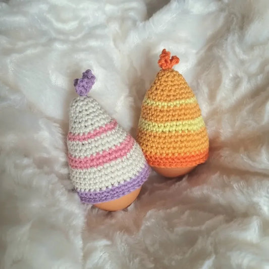 Gehaakt Haakpatroon eiermutsje ontworpen door Cora's Knit Knacks