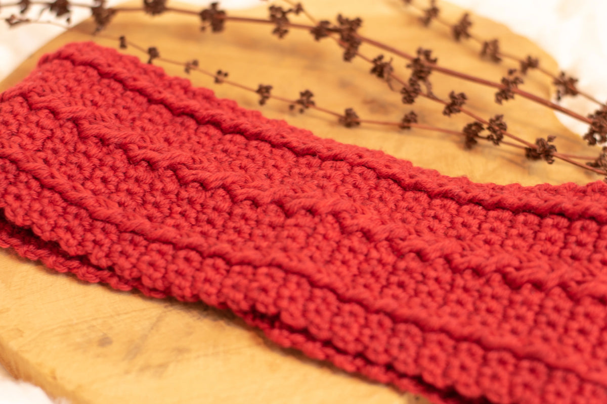 Gehaakt Haakpatroon hoofdband Koekoek ontworpen door Cora's Knit Knacks