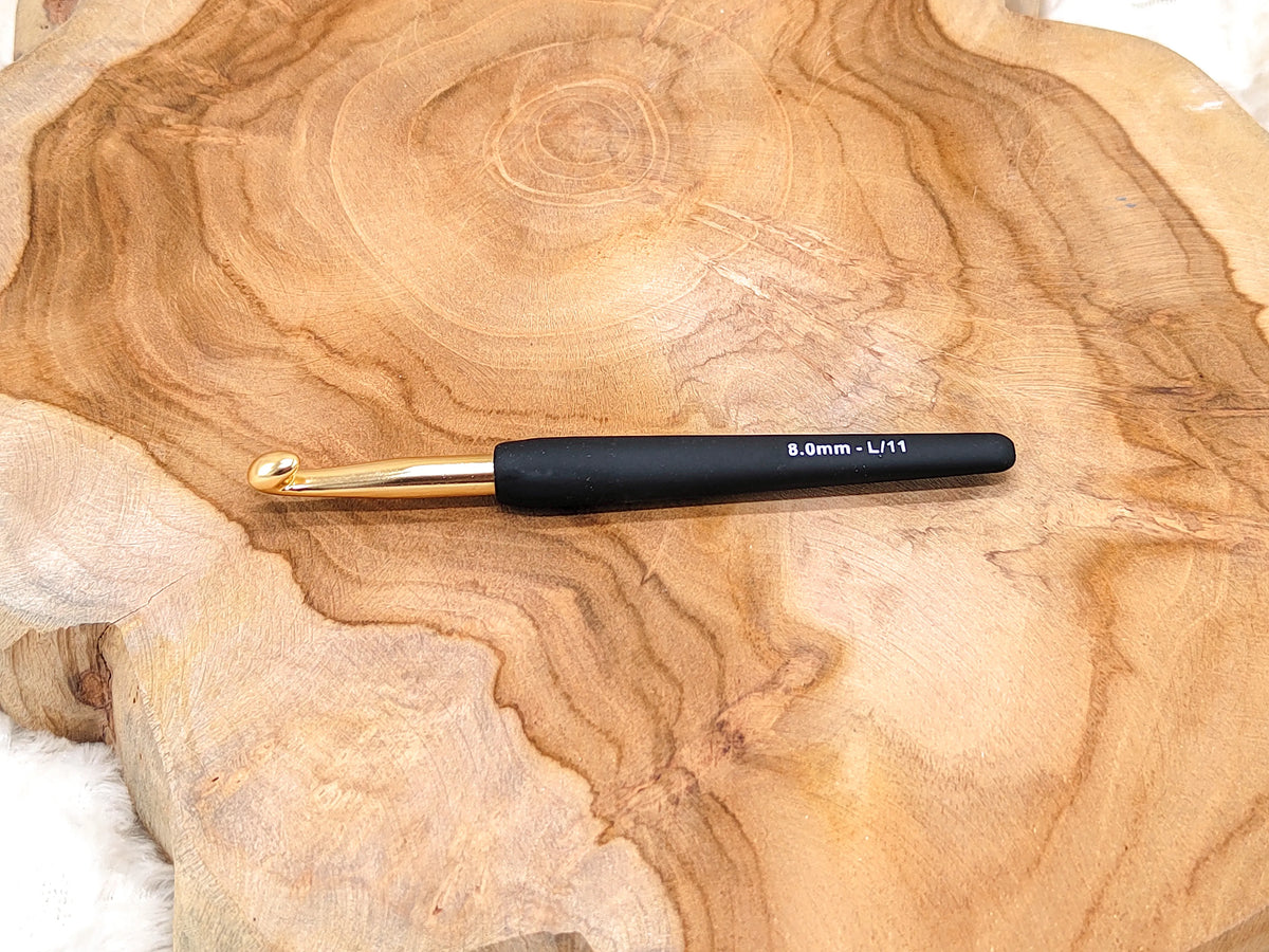 Softgrip haaknaald, Haaknaald van KnitPro in maat 8 mm