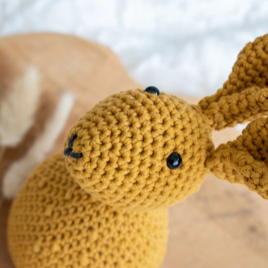 Gehaakt Haakpatroon konijn Sem ontworpen door Cora's Knit Knacks