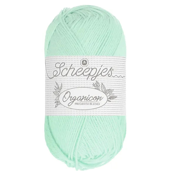 Duurzaam garen: Scheepjes Organicon in kleur 214 Pastel mint groen
