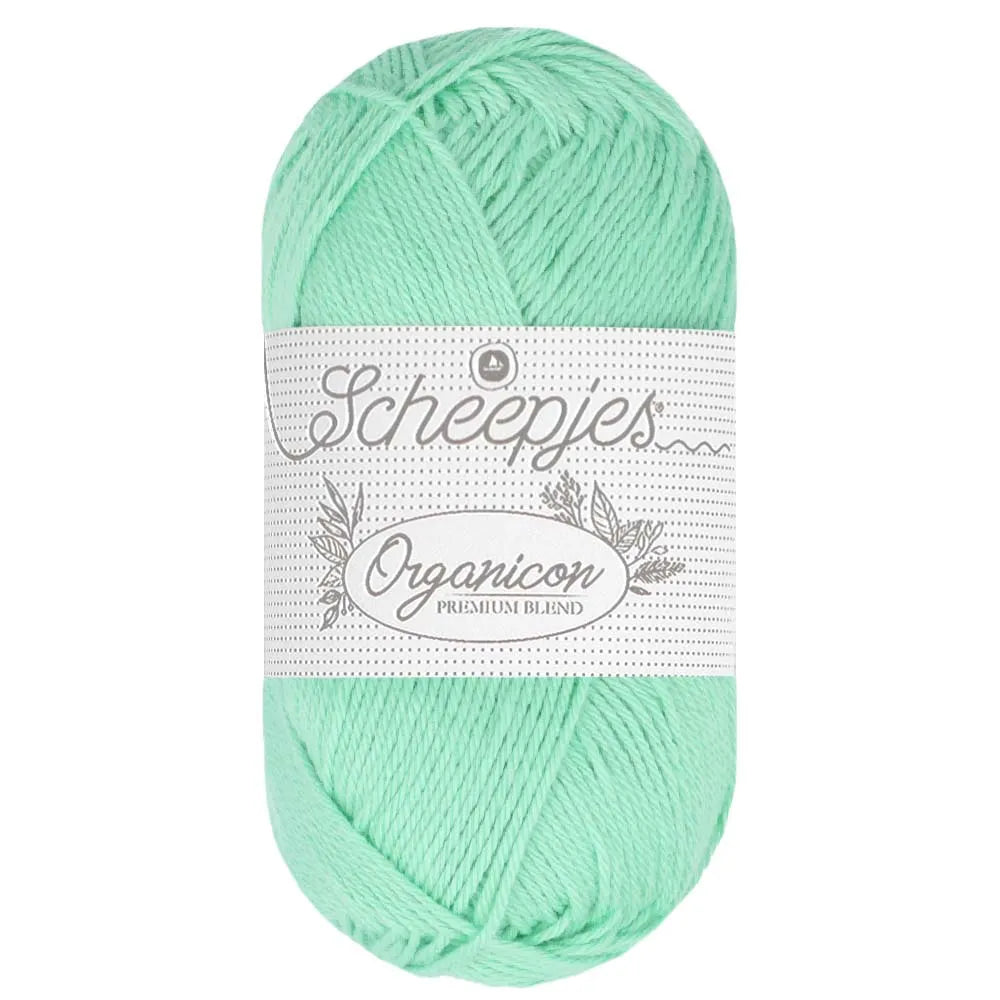 Duurzaam garen: Scheepjes Organicon in kleur 229 Mint groen