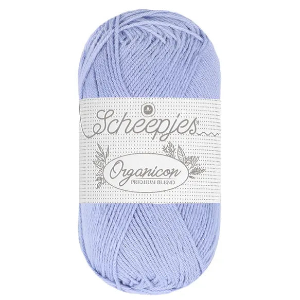 Duurzaam garen: Scheepjes Organicon in kleur 255 Blauwe druifjes blauw