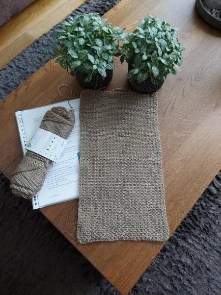 Gehaakt Haakpatroon sjaal Sophie ontworpen door Cora's Knit Knacks, gehaakt door klant Miranda
