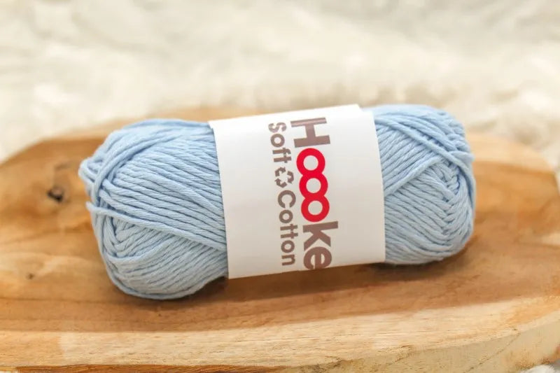 Duurzaam garen: Hoooked Soft Cotton DK in kleur Pastel blauw - Dublin Blue