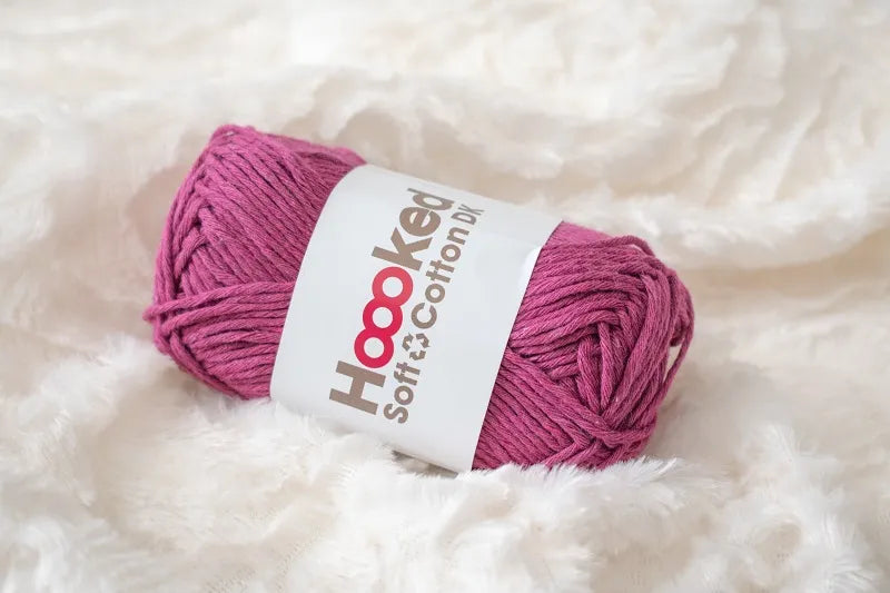Duurzaam garen: Hoooked Soft Cotton DK in kleur Pruim Paars - Hanoi Plum