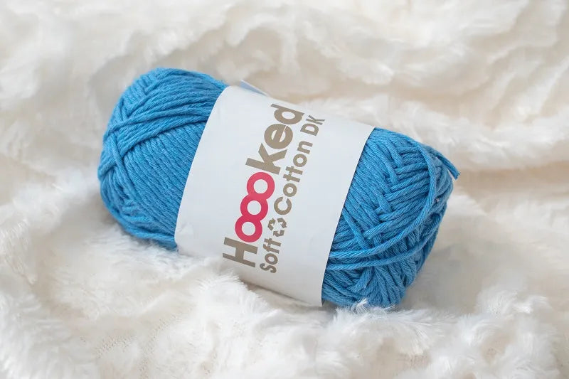 Duurzaam garen: Hoooked Soft Cotton DK in kleur Blauw - Mexico Sky