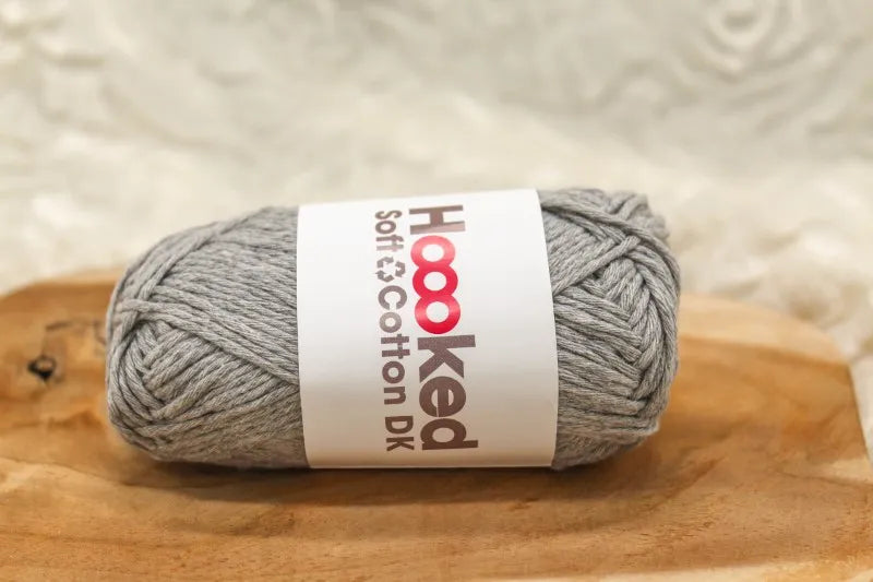 Duurzaam garen: Hoooked Soft Cotton DK in kleur Grijs - New York Grey