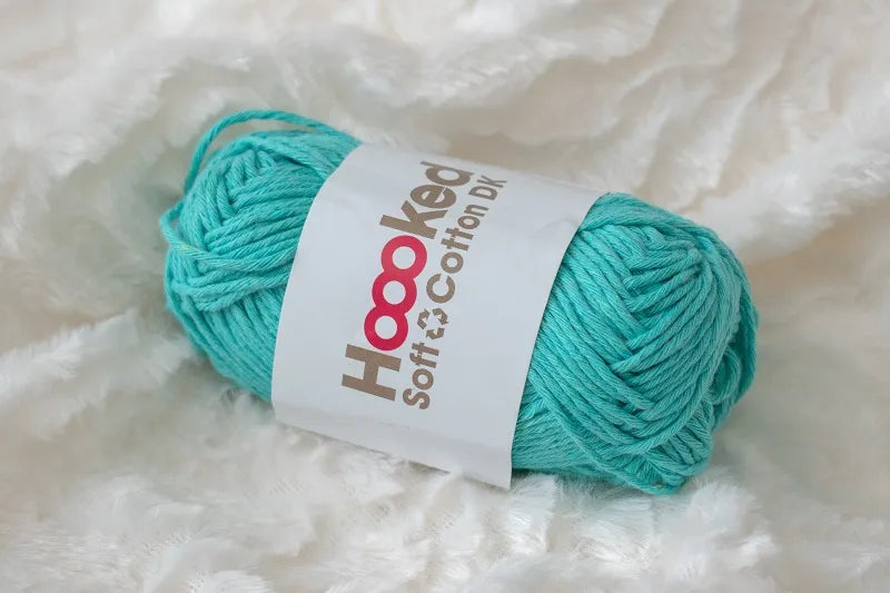 Duurzaam garen: Hoooked Soft Cotton DK in kleur Turkoois - Tokio Turquoise