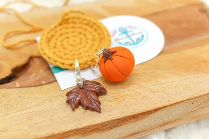 Handgemaakt Setje herfst steekmarkeerders van klei, handgemaakt door Beaudeleine