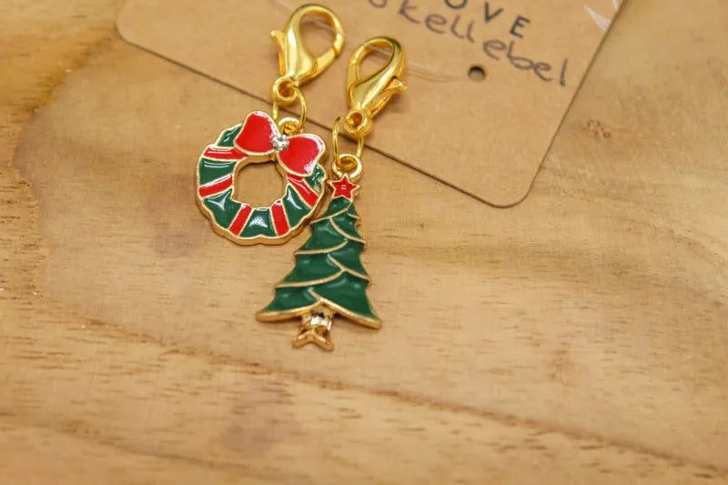 Handgemaakte Steekmarkeerder set kerst - goud, handgemaakt door Studio Kellebel