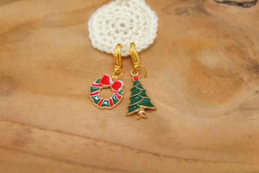 Handgemaakte Steekmarkeerder set kerst - goud, handgemaakt door Studio Kellebel