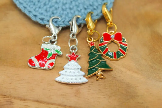 Handgemaakte Set van 4 kerst steekmarkeerders, handgemaakt door Studio Kellebel