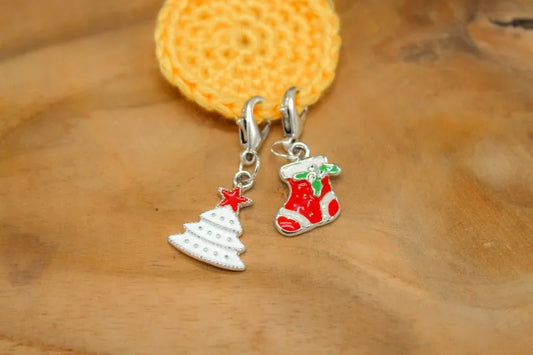 Handgemaakte Steekmarkeerder set kerst - zilver, handgemaakt door Studio Kellebel