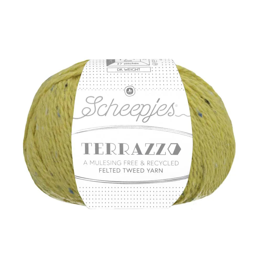 Duurzame wol: Scheepjes Terrazzo in kleur 705 Chrysoberyl geel