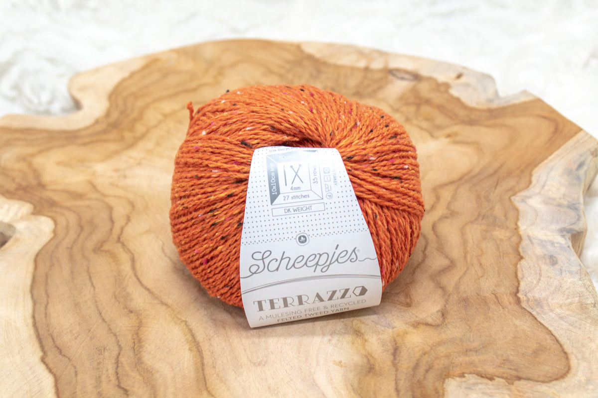 Duurzame wol: Scheepjes Terrazzo in kleur 715 Mandarijn oranje