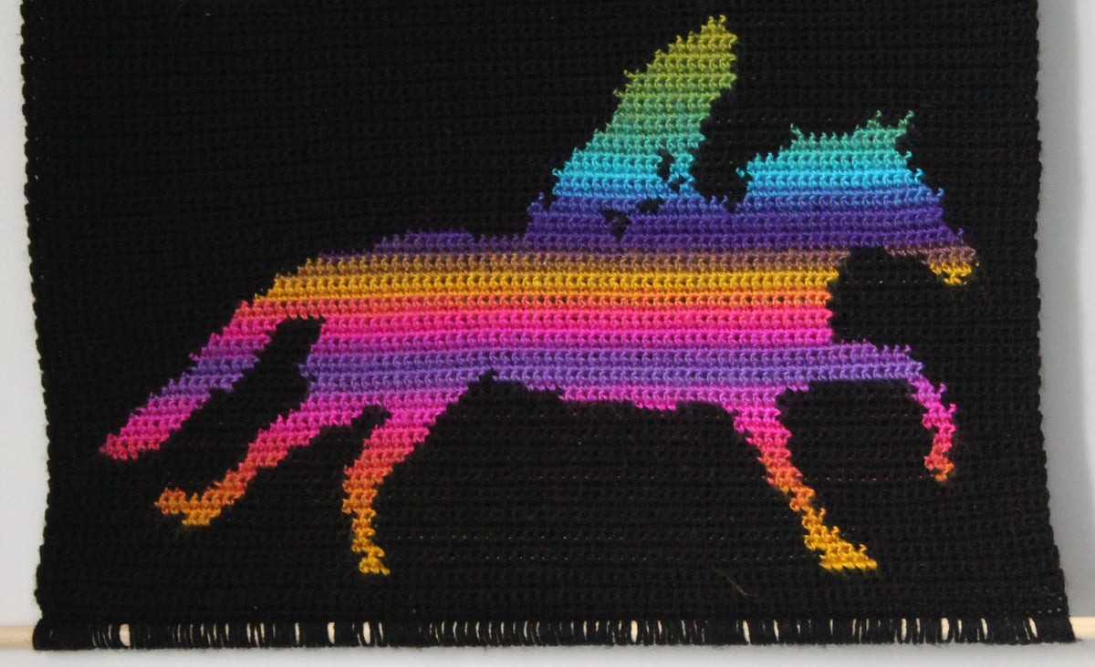 Gehaakt Haakpatroon wandkleed paard ontworpen door LarissDesigns