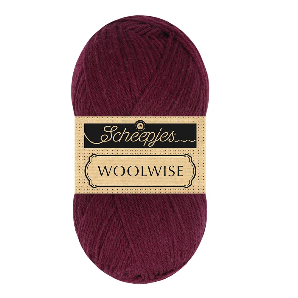 Duurzame wol: Scheepjes Woolwise in kleur 741 Bordeaux rood