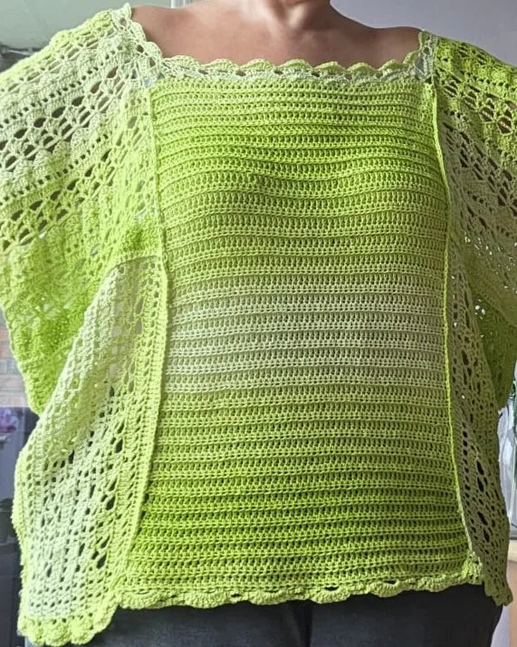 Gehaakt Haakpatroon zomertruitje Summer Breeze ontworpen door Haaksels en breisels